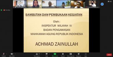 Sosialisasi Aplikasi Sistem Evaluasi dan Monitoring Akuntabilitas (Semar) secara Daring oleh Badan Pengawasan MA RI